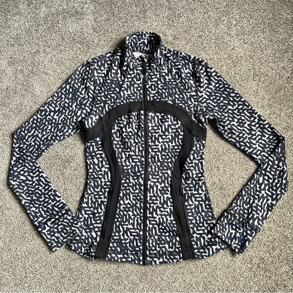 Lululemon Define Jacket Sz 4 In Net Pop White Black / Black - Picture 6 of 9